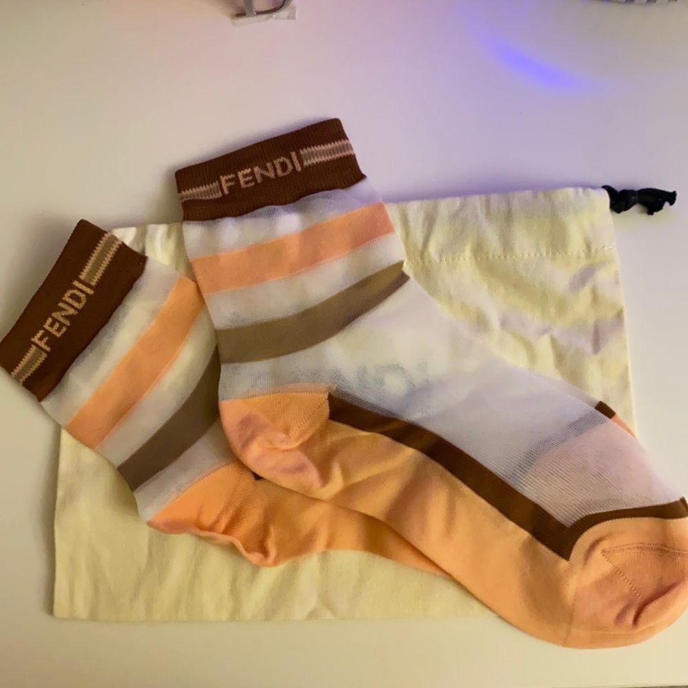 Fendi Stripped Logo Socks